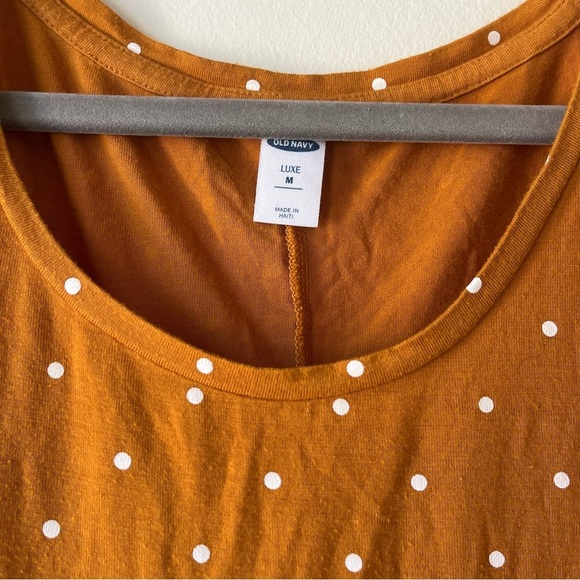 Old Navy Luxe Rust Orange White Polka Dot Sleeveless Tank Top Women’s Size M - Picture 2 of 7